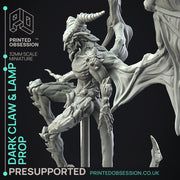Dark Claw Demon & Lamp - Prop & Miniature -  PRESUPPORTED - Illustrated and Stats - 32mm scale - Only-Games