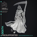Death - The Grim Reaper -  PRESUPPORTED - Illustrated and Stats - 32mm scale