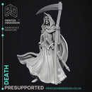 Death - The Grim Reaper -  PRESUPPORTED - Illustrated and Stats - 32mm scale