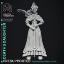 Deaths Daughter - The Keeper -  PRESUPPORTED - Illustrated and Stats - 32mm scale