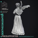 Deaths Daughter - The Keeper -  PRESUPPORTED - Illustrated and Stats - 32mm scale
