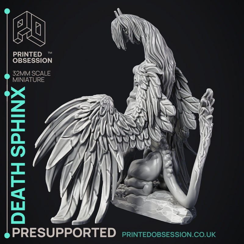 Death Sphinx - Undead Creature - 32mm scale - D&D - Presupported