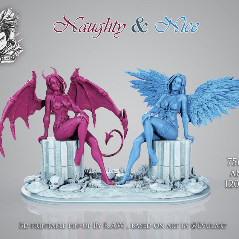 Naughty and Nice - Double Pin-Up Kit (NSFW version) - STL only - Only-Games