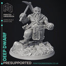 Deep Dwarf & Bulette - 2 Models - Were Folk -  PRESUPPORTED - Illustrated and Stats - 32mm scale
