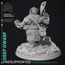 Deep Dwarf & Bulette - 2 Models - Were Folk -  PRESUPPORTED - Illustrated and Stats - 32mm scale