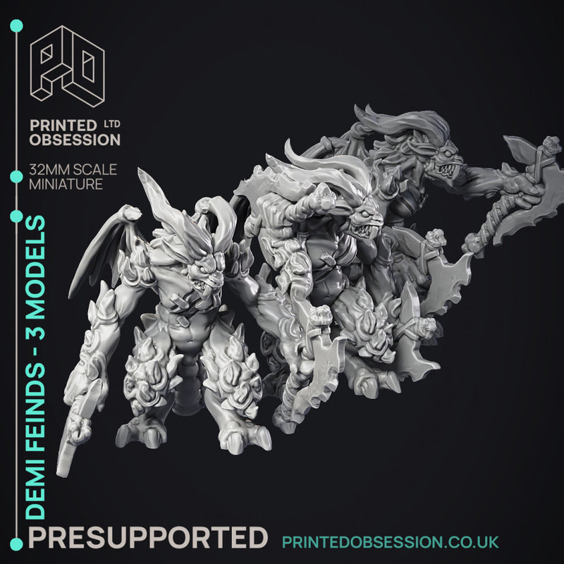 Demi Fiends - 3 Models - PRESUPPORTED - Hell Hath No Fury - 32mm model - Only-Games