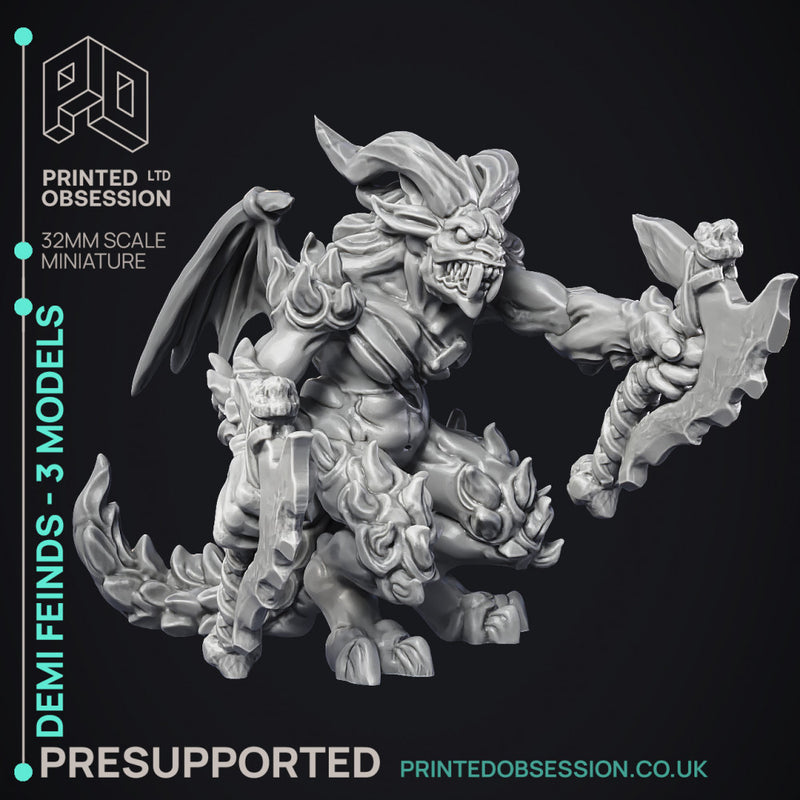 Demi Fiends - 3 Models - PRESUPPORTED - Hell Hath No Fury - 32mm model - Only-Games