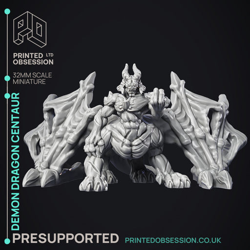 Demon Dragon Centaur - Monsterous Demon - PRESUPPORTED - Hell Hath No Fury - Scale 32mm - Only-Games