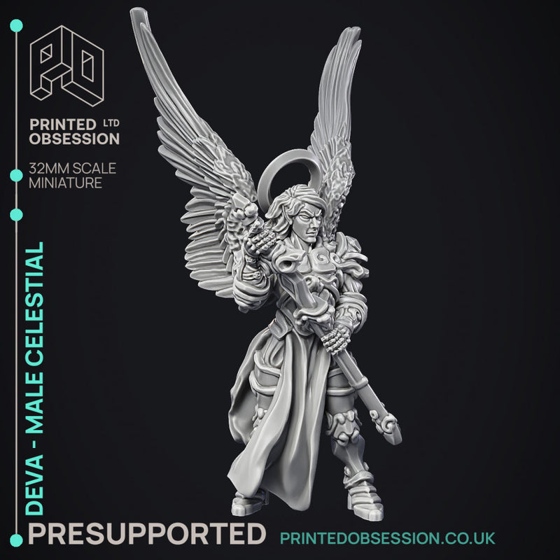 Deva Castellan - Celestial knight - PRESUPPORTED - heaven hath no fury - 32 mm scale - Only-Games
