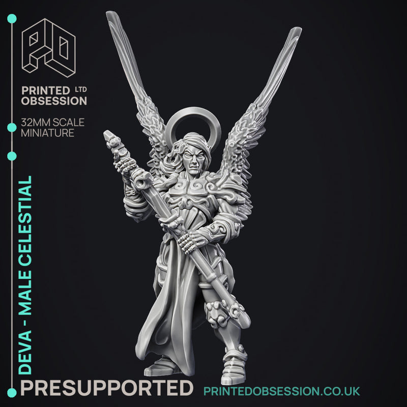 Deva Castellan - Celestial knight - PRESUPPORTED - heaven hath no fury - 32 mm scale - Only-Games