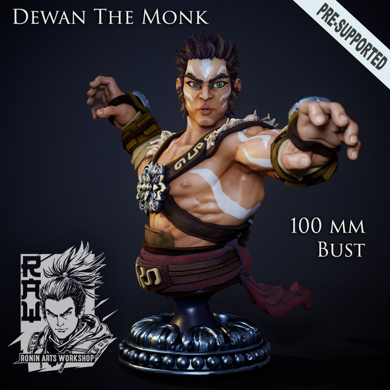 Dewan The Monk - Warrior Bust - STL only - Only-Games