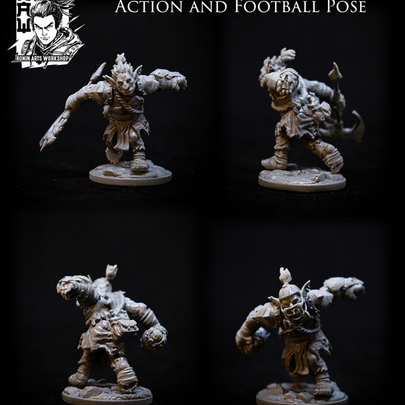 Dhozo - Goblin Berserker in Action and Football Pose - STL only - Only-Games