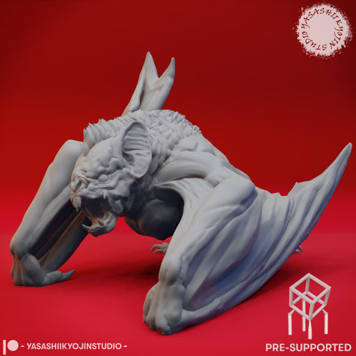 Crawling Dire Bat - Tabletop Miniature (Pre-Supported) - Only-Games