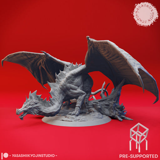 Adult Green Dragon - Tabletop Miniature (Pre-Supported) - Only-Games