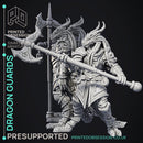 Dragonborn Guards - 3 Models -  PRESUPPORTED - Illustrated and Stats - 32mm scale