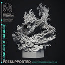Dragon of Balance - Chinese Style Dragon -  PRESUPPORTED - Illustrated and Stats - 32mm scale