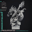 Dragon of Balance - Chinese Style Dragon -  PRESUPPORTED - Illustrated and Stats - 32mm scale