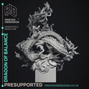 Dragon of Balance - Chinese Style Dragon -  PRESUPPORTED - Illustrated and Stats - 32mm scale