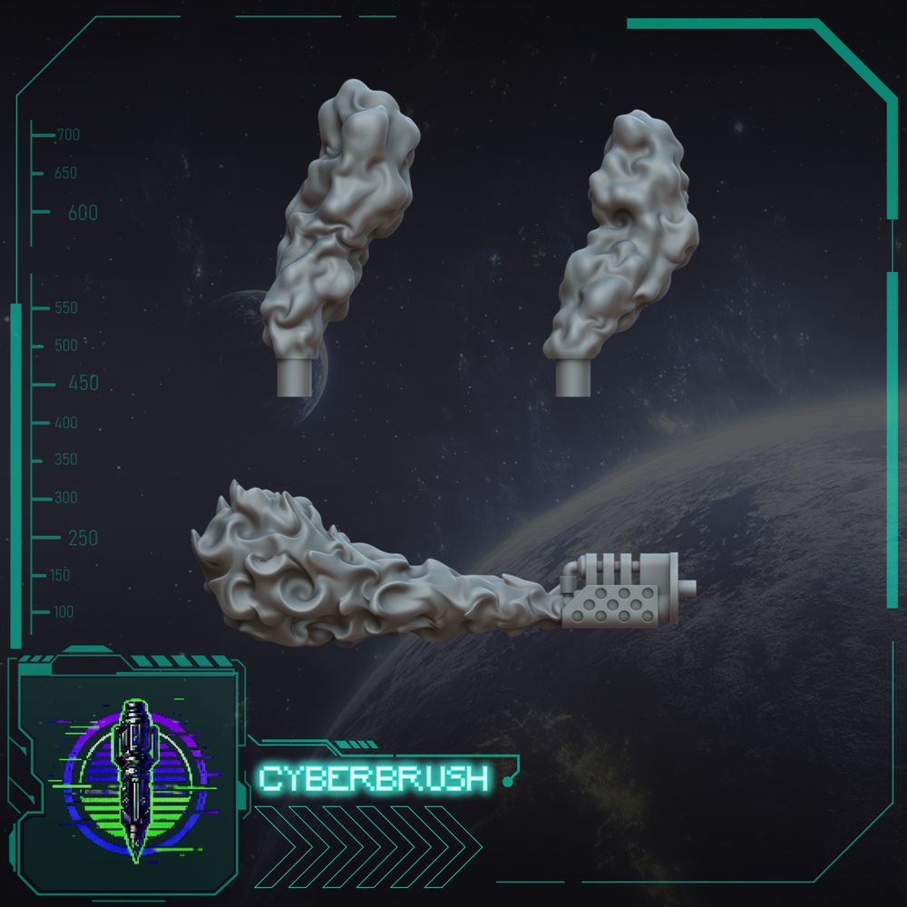Smoke & Fire Mech Kit - Cyberbrush3D - Miniatures by Only-Games.co