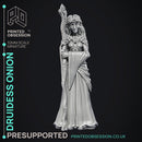 Druidess Onion - Fey Druid -  PRESUPPORTED - Illustrated and Stats - 32mm scale
