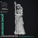 Druidess Onion - Fey Druid -  PRESUPPORTED - Illustrated and Stats - 32mm scale
