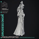 Druidess Onion - Fey Druid -  PRESUPPORTED - Illustrated and Stats - 32mm scale