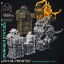 Dwarven Statues - Hidden Mimic - Scrap Wastes -  PRESUPPORTED - Illustrated and Stats - 32mm scale