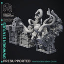 Dwarven Statues - Hidden Mimic - Scrap Wastes -  PRESUPPORTED - Illustrated and Stats - 32mm scale