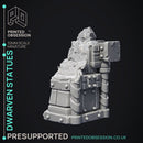 Dwarven Statues - Hidden Mimic - Scrap Wastes -  PRESUPPORTED - Illustrated and Stats - 32mm scale