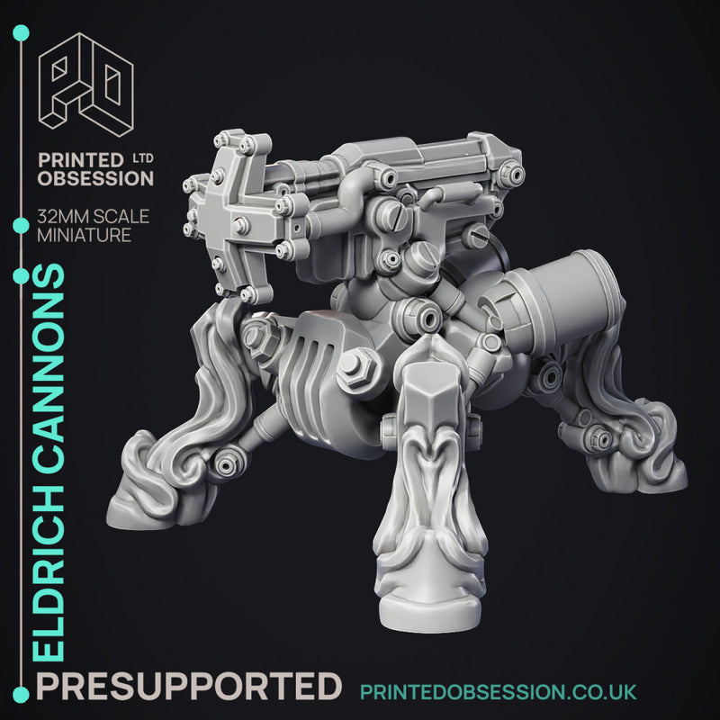 Eldrich Cannons - 6 models - Artillerist Familar & Wepons - PRESUPPORTED - 32mm Scale