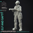 Elf and Safty - Health & Safty Elf -  PRESUPPORTED - Illustrated and Stats - 32mm scale