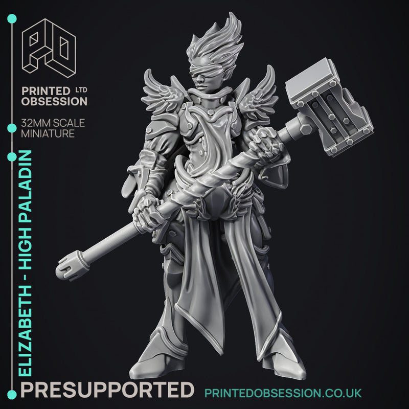 Elizabeth - High Paladin - 2 models - PRESUPPORTED - Heaven Hath No Fury - 32mm Scale