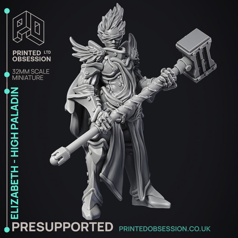 Elizabeth - High Paladin - 2 models - PRESUPPORTED - Heaven Hath No Fury - 32mm Scale
