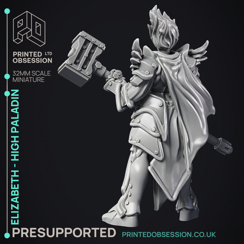 Elizabeth - High Paladin - 2 models - PRESUPPORTED - Heaven Hath No Fury - 32mm Scale