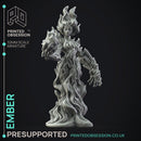 Ember - Fire Elemental -  PRESUPPORTED - Illustrated and Stats - 32mm scale