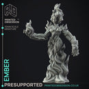 Ember - Fire Elemental -  PRESUPPORTED - Illustrated and Stats - 32mm scale