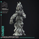 Ember - Fire Elemental -  PRESUPPORTED - Illustrated and Stats - 32mm scale
