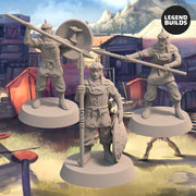 Empire of Jagrad Soldiers with Spears and Shields (3 unique miniatures) – 3D printable miniature – STL file - Only-Games