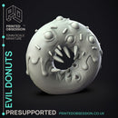 Donut Monsters - 4 Baked Monsters -  PRESUPPORTED - Illustrated and Stats - 32mm scale
