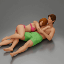 Couple cuddling affectionately on pillows wearing underwear - Only-Games