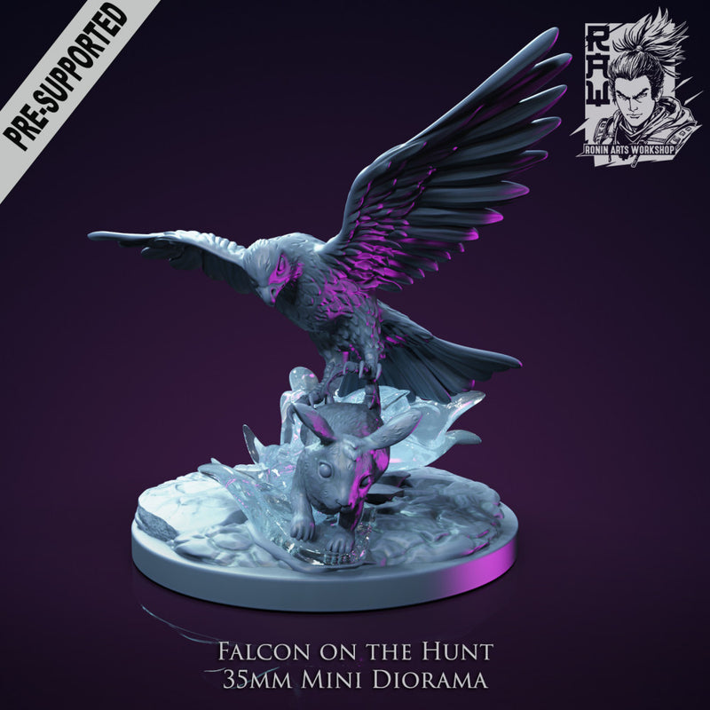 Falcon on the Hunt - 35mm mini diorama - STL only - Only-Games