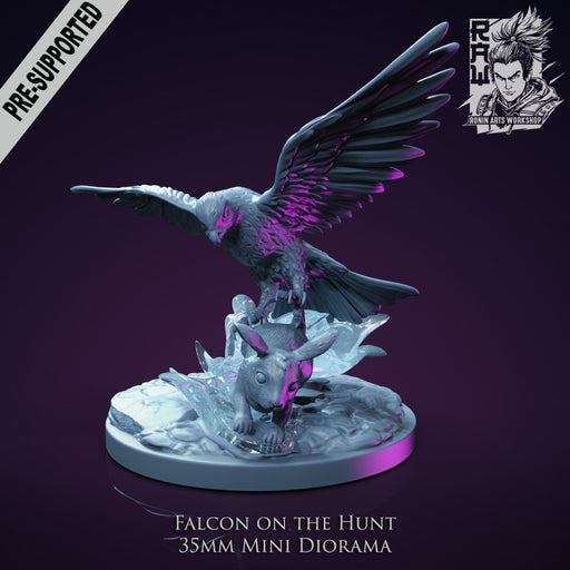 Falcon on the Hunt - 35mm mini diorama - STL only - Only-Games