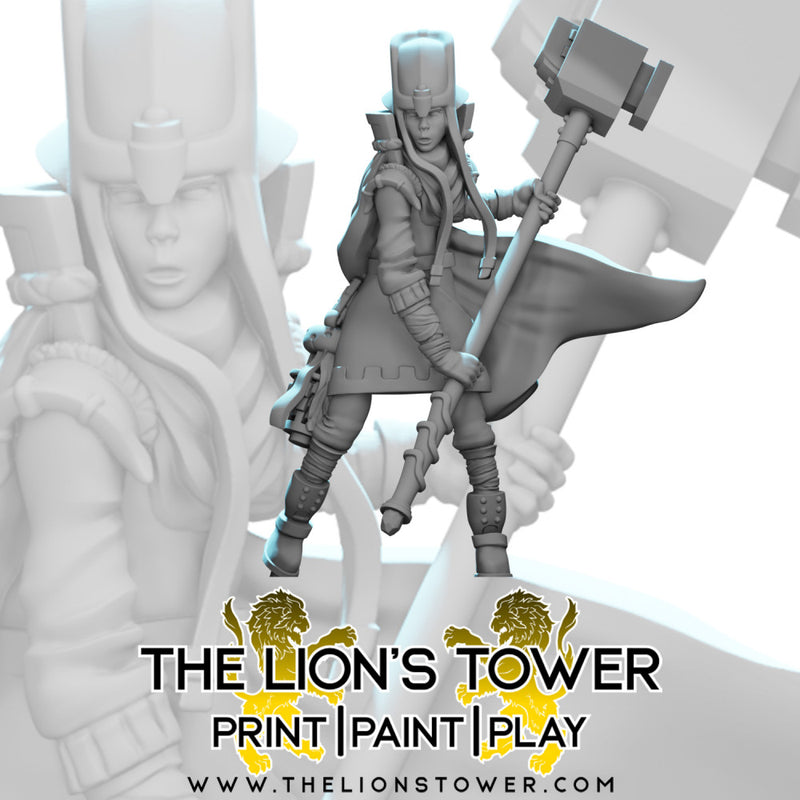 Human Female Cleric (32mm scale miniature)