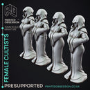Female Cultists - 4 Models - PRESUPPORTED - Hell Hath no Fury - 32mm scale