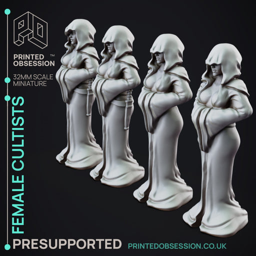Female Cultists - 4 Models - PRESUPPORTED - Hell Hath no Fury - 32mm scale - Only-Games