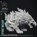 Fire Bear - Elemental Creature - PRE SUPPORTED - D&D - 32mm scale
