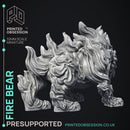 Fire Bear - Elemental Creature - PRE SUPPORTED - D&D - 32mm scale