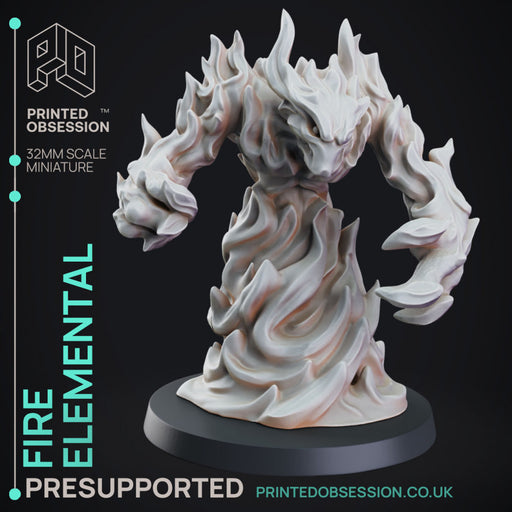 Fire Elemental - DND Miniature - PRESUPPORTED - 32mm Scale - Only-Games