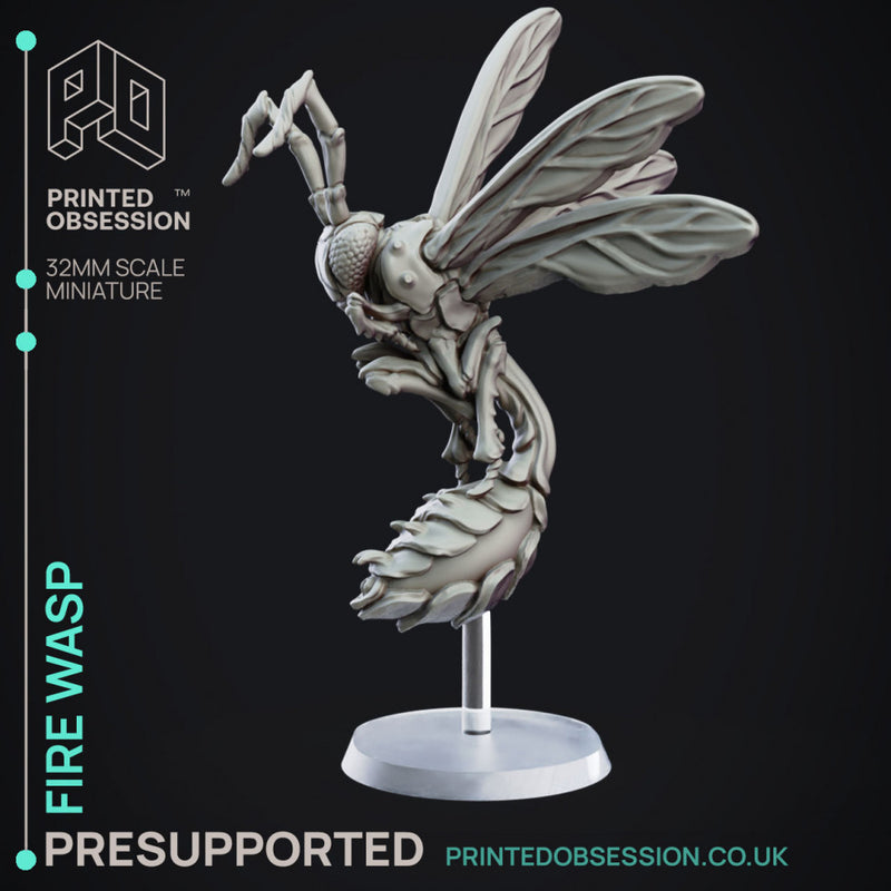 Fire Wasp - Elemental Familar - PRESUPPORTED - 32mm Scale.