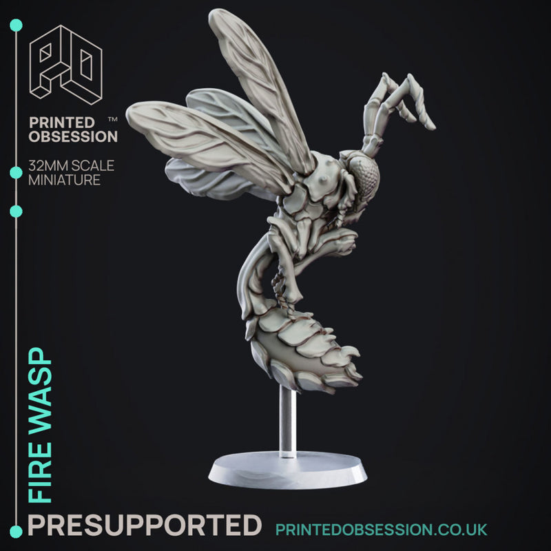 Fire Wasp - Elemental Familar - PRESUPPORTED - 32mm Scale.